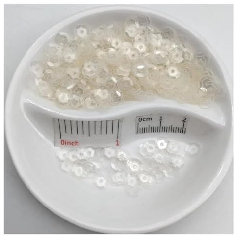 Pailletten, For Basteln und Nähen, 6 mm Becher rund, mehrfarbig(Pure Transparent)