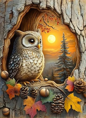Generisch Diamond Painting Bilder,Diamant Painting Erwachsene,Diamants Painting Erwachsene Für Home Wand Decor,Frauen Geschenk. (Eule)