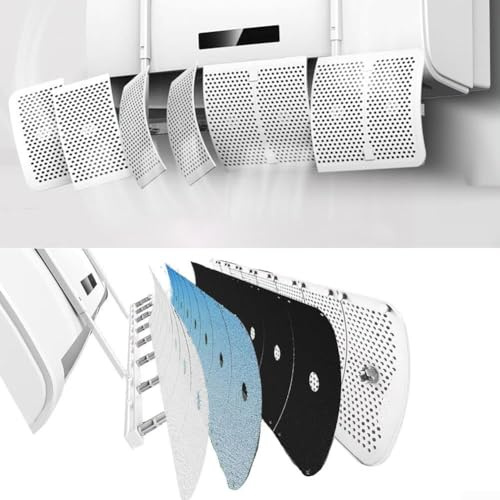 Déflecteur mural pour climatiseur pour contrôle du flux d'air, design réglable à 8 feuilles pour répondre à différents besoins (filtre à nion)