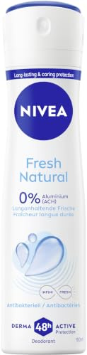 NIVEA Fresh Natural Deospray, Deo ohne Aluminium (ACH) mit sanfter Pflege, antibakterielles Deodorant mit 48h Schutz und einzigartiger INFINIFRESH Formel (150 ml)
