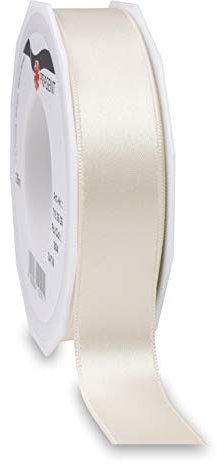 Präsent C.E. Pattberg Satin Elfenbein, 25 m Satinband zum Einpacken von Geschenken, 25 mm Breite, Geschenkband zum Dekorieren & Basteln, Dekoband, Anlass