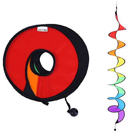 Haofy Molinillo de Viento en Espiral, Molinillo de Viento en Espiral Arcoíris Colorido, Giratorio de Viento, Jardín, casa, Fiesta, Tienda de Campaña, Decoración al Aire Libre, Juguete