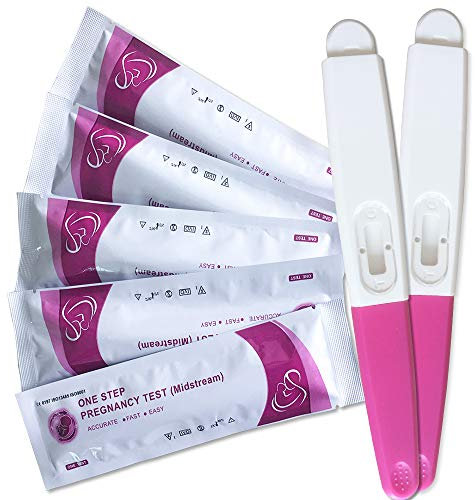Cuckool 5 Tests de grossesse HCG, Test de grossesse 10miu / Ml Format Midstream Haute Sensibilité et utilisation facile