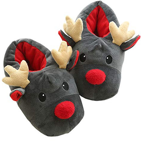 Feynman Hausschuhe Weihnachten Hirsch Herren Damen Sandal Warm Xmas Geschenk