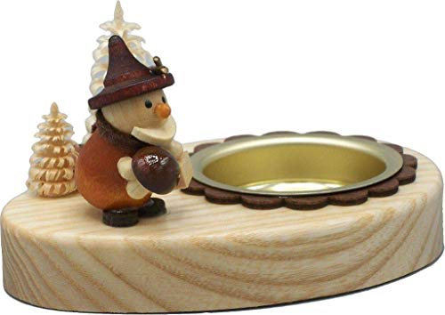 Rudolphs-Schatzkiste Teelichthalter Pilzsammler 5cm NEU Erzgebirge Kerzenhalter Teelichtständer