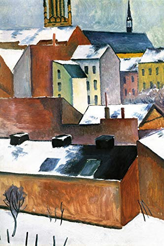 1art1 August Macke XXL Poster Die Bonner Marienkirche Im Schnee, 1911, Detail Plakat | Bild 120x80 cm