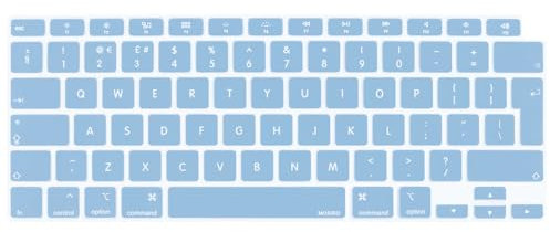 MOSISO Keyboard Cover Only Compatible with MacBook Air 13 inch 2022 2021 2020 M1 A2337 A2179 Retina Display with Touch ID Backlit Magic Keyboard, Waterproof Protective Silicone Skin, Airy Blue