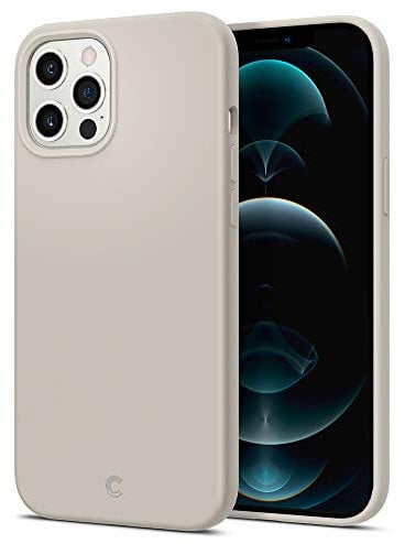 CYRILL Silicone kompatibel mit iPhone 12 Pro Max Hülle, (2020) (6,7 Zoll) Liquid Silicone mit PC rückseite 3-Layer Struktur - Stone Beige