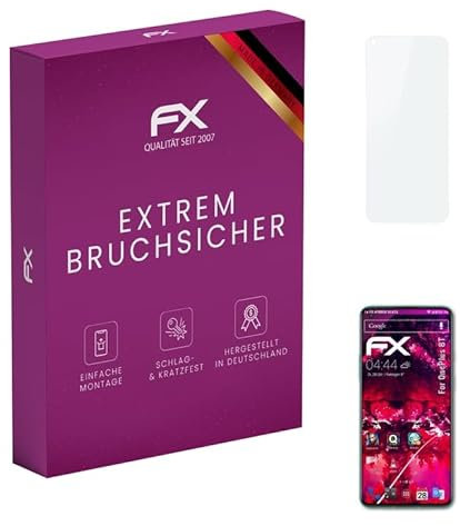 atFoliX Glasfolie kompatibel mit OnePlus 8T Panzerfolie, 9H Hybrid-Glass FX Schutzpanzer Folie