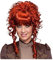 PAPSTAR NEU Perücke Damen Hochsteckfrisur mit Pony, leicht gelockt, Steampunk Barock, Mahagoni - mit Haarnetz