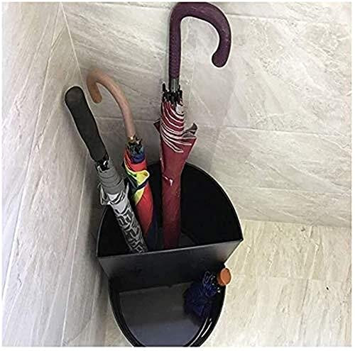 GJSN Umbrella Rack,Wrought Iron Umbrella Stand with Two Levels, Fashion, Umbrella Bucket on The Floor for Home Office 40X40X50Cm,Black