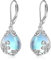POPLYKE Mondstein Ohrringe Sterling Silber Mondstein Filigrane Tropfen Ohrringe mit Ohrhaken Schmuck Geschenke für Frauen