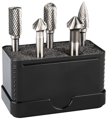 ALPEN Hartmetall-Set Frässtifte/Senker BOX 5 (5-tlg., 3 x Hartmetall-Frässtifte, 2 x MAYKESTAG HSSS Cobalt Kegelsenker, Senkwerkzeuge, Bohrsortiment) 0776000002100