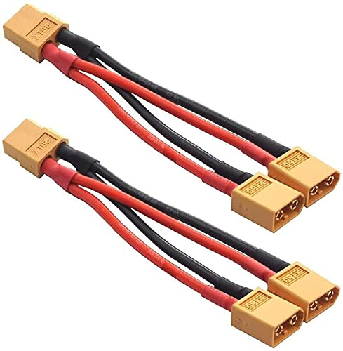 2pcs XT60 Parallel Battery Connector Cable Extension Y Splitter for DJI Phantom RC Mode Helicopter Quadcopter