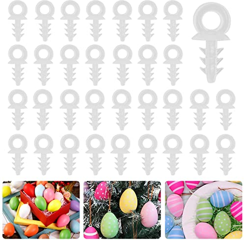 Aufhänger für Ostereier, 200 Stück | Kunststoff-Haken für Plastikeier, Kugelaufhänger, Ostereier Deko