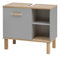 Schildmeyer Waschbeckenunterschrank Padua 148823, platingrau/Eiche Landhaus Dekor, 65,2 x 35,0 x 60,1 cm