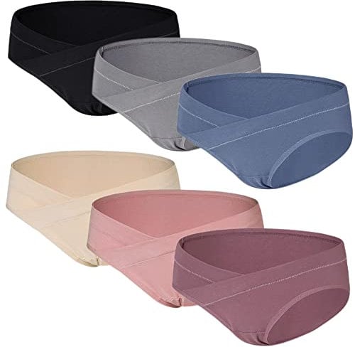 Yintry Mutandine Premaman da Donna Mutandine da Donna in Cotone Traspirante Biancheria Intima da Donna Dopo Il Parto Confezione da 6 (L, Stile1)