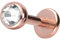 PIERCINGLINE Chirurgenstahl Labret Stecker KRISTALL Piercing Lippe Ohr Nase Roségoldfarben 3 x 1,2 x 5 mm