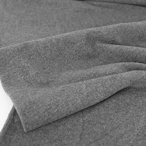 TOLKO 50cm Kaschmir Winter Wollstoff Mantelstoff | Flauschig weich warm 1,5mm dick | Schweres Wolltuch für Mantel Jacke Sakko | Meterware zum Nähen Dekorieren 150cm breit (Grau Meliert)