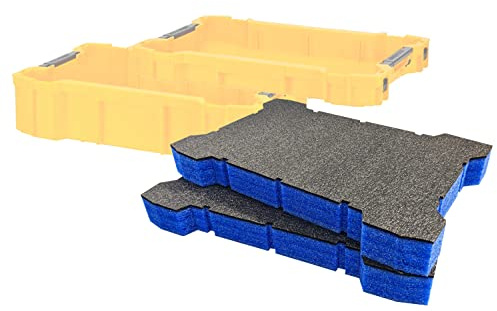 Shadow Foam ToughSystem 2.0 Tool Tray Inserts [Twin Pack] for DeWalt Toolboxes | Tool Organisation (50mm, Blue)