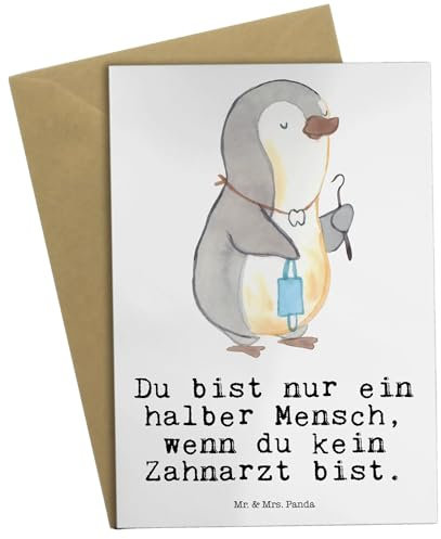 Mr. & Mrs. Panda Grußkarte Zahnarzt Herz - Geschenk, Klappkarte, Danke, Abschied, Hochzeitskarte, Einladungskarte, Mitarbeiter, Ansichtskarten,