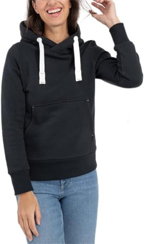 Deproc Active Damen Sweatshirt Mit Kapuzenjacke Fleecejacke Windbreaker Hoodie Hildacmyk Kapuzenpullover, Schwarz, 44 EU