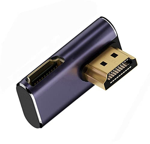 CY 8K Kabel, HDMI-Stecker auf HDMI 2.1-Buchse, vertikal, 90 Grad, links nach unten abgewinkelt, Low-Profile, UHD-Verlängerungsadapter, unterstützt 8K 60Hz HDTV