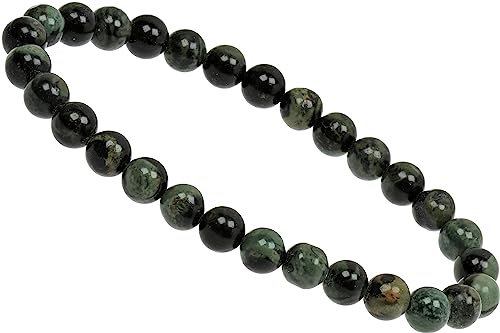 ELEDORO Stretch Armband aus echten Edelstein-Perlen (6mm) – Perlenarmband für stilvolle Eleganz (Kambaba Jaspis)