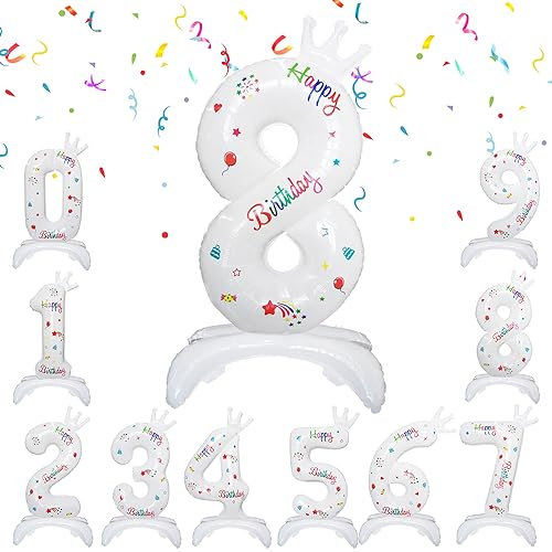 81,3 cm stehende Zahlenballons, Zahl 8 Geburtstagsballons Folienballon für Geburtstagsparty Feier Dekoration