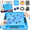 Vibbang Magnetisches Schachspiel, Magnetsteine Schachspiel Set, Pädagogisches Schachspiel Tisch-Magnetspiel, Puzzle Checkers Spiel, Tragbares Schachbrett Magnetisches Spiel für Erwachsene Kinder