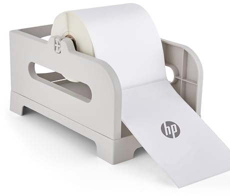 HP Thermo-Etikettenhalter für Etiketten bis zu 4 x 6 Zoll, konzipiert für Rollen- und Endlosetiketten und funktioniert mit Etikettendruckern für Zuhause, Büro und kleine Unternehmen