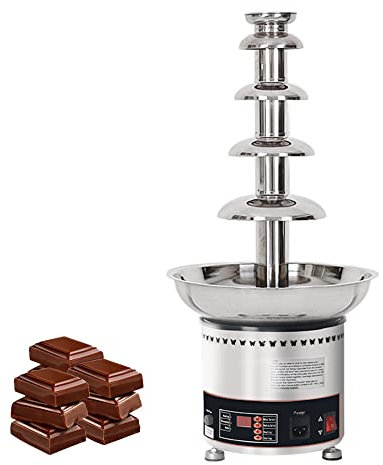 AINITAIFENG Chocolate Fountain Fondue, Professional Home Chocolate Fountain Adjustable Settings and Keep Warm Function for Parties Weddings (5 floors)