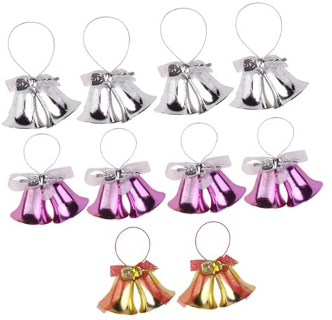 FUNOMOCYA 10St Weihnachtsglockendekorationen Christbaumschmuck Weihnachtstür hängende Glocke weihnachtsdeko Christbaum anhänger Ornament weihnachtsschmuck zum aufhängen Krawatte schmücken