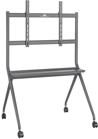 Maclean MC-977 Mobiler TV-Bodenständer mit Ablagefläche für 50-86 OLED/QLED/LCD/LED/Plasma Fernseher bis 120kg max VESA 800x600mm