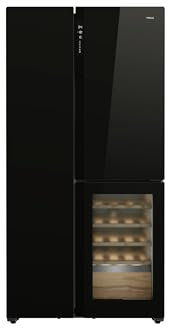 Teka RLF 85950 - Frigorífico Maestro 183 cm, 548 L, Motor Inverter, Side by Side + Vinoteca, Tecnología IonClean, VItaCare Box, Iluminación LED, Columna Metal Cool, Color Cristal Negro