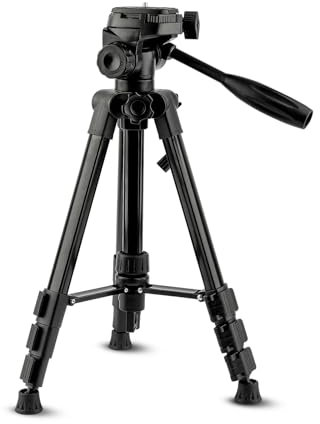 Treppiede da 119,4 cm con livella a bolla e piastra a sgancio rapido, montaggio a vite da 1/4-20, compatibile con livella laser e fotocamera