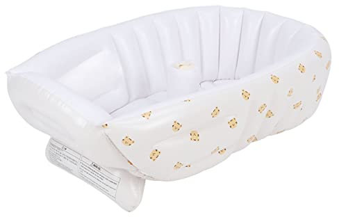 Bañera Inflable para Bebés, Material de PVC Bomba de Aire Bañera Inflable para Bebés Bolsa de Gas Patrones de Osos de Dibujos Animados Plegable a Prueba de Fugas para Nadar para