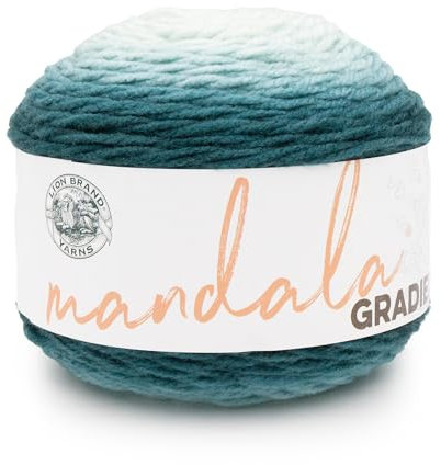 Lion Brand Yarn Mandala-Farbverlauf, mehrfarbiges Garn zum Stricken, Häkeln und Basteln, dunkles Blaugrün, 1 Packung