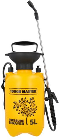 TOUGH MASTER Pressure Sprayer With Adjustable Nozzle & Hand Pump Garden Sprayer for Home & Garden Use - Indoor Plants, Cleaning, Outdoor, Garden, Fertilisers, Pesticides & Weed Killers (5 Litre)