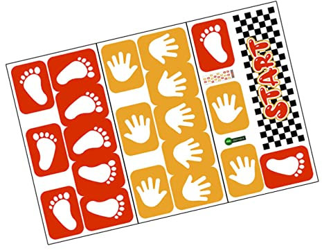 BESTonZON 3stücke Fußabdruck-aufkleber Cartoon Selbstklebend Fußabdruck-bodenverschönerung Für Wanddekoration Indoor Outdoor Applikation