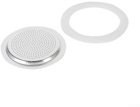 Joint en silicone + filtre, pour machine à expresso, moka, joint et filtre de rechange, joint de rechange en silicone pour cafetière (9 tasses + tamis )