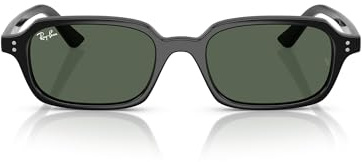 RAY-BAN Unisex Nowness Full Rim - Sonnenbrille, Schwarz - Dunkelgrün, 49 mm
