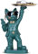 Oliruim Lustige Katzendekor-Skulptur mit Ablageschale, 30 cm hoch, niedliche Statuen für Grenner Dekor, Schlüsselschale für Eingangstisch, Büro, Süßigkeitenschale, Geschenk für Katzenliebhaber (grün)