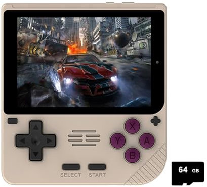 NULA V10 Consola de juegos retro portátil con 64 G 5000 juegos, RK3326 Sistema Linux de código abierto emulador de 3,5 pulgadas IPS 480 x 320 Mini videojuegos retro Arcade para niños y adultos