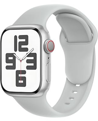 SRena SBC1 pour Bracelet Apple Watch Ultra 2/Ultra/SE/Series10 9 8 7 6 5 4 3(49mm 46mm 45mm 44mm 42mm 41mm 40mm 38mm) Sport,Femme-Style Original&Compatibilité Universelle,Gris Lune