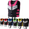 FXKJ Neopren Schwimmweste Für Erwachsene Auftriebsweste Leichte Schwimmhilfe für Jetski, Kajakfahren, Wasserski, Kajak, Verstellbare Prallschutzweste Rettungsweste, XL 78-90kg,Pink