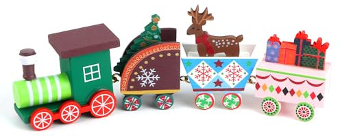 Pequeño Tren Navideño de Madera, Decoraciones De Tren De Navidad, Mini Tren Navideño para Navidad, Fiestas, Celebraciones
