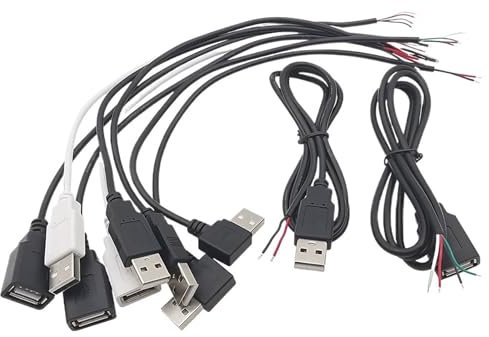 ZLGYGLEO 1 Cable de alimentación USB de 0,3 Metros, 1 m, 2 m, 5 V, 2P, 4P, USB 2.0 A, Conector Hembra Macho, Cable de Carga, Conector de extensión(2 Pin USB Male,2M)
