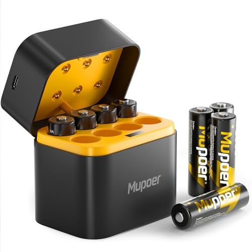Rechargeable Battery AA 3600mWh with Charger,1.5V Lithium AA Battery for Blink Outdoor Camera 8 Pack,Double A Rechargeable Batteries High Capacity,Lithium ion Batteries with Charging Box for Xbox
