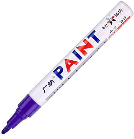Online Handlettering Stifte 1 Stücke Wasserdicht Paint Marker Stift Für Autoreifen Reifenprofil Gummi Metall 5 ML 1200 Metallic (Purple, One Size)